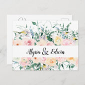 Aangepaste Bloemenbruid bruidegom namen Bewaar de  Briefkaart (Voorkant / Achterkant)