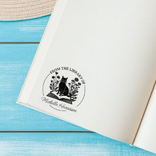 Aangepaste bloemencatalogus kattenboek rubberstempel