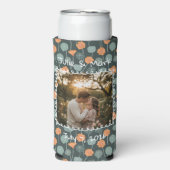 Aangepaste bloemendoodle-fotobevrijdings- seltzer blikjeskoeler (Seltzer Voorkant)