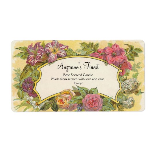 Aangepaste bloemenkaars of blikpot label (Voorkant)