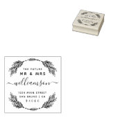 Aangepaste bloemenkrans Toekomst Mr & Mrs Retourad Rubberstempel (Gestempeld)