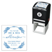 Aangepaste bloemenkrans Toekomst Mr & Mrs Retourad Zelfinktende Stempel (In situ)