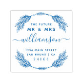 Aangepaste bloemenkrans Toekomst Mr & Mrs Retourad Zelfinktende Stempel (Design)