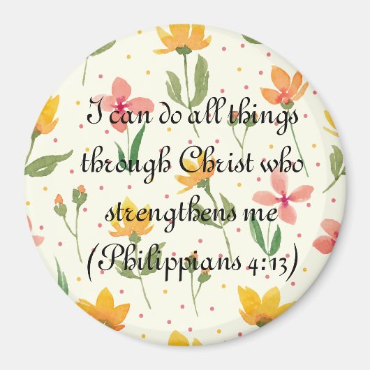 Aangepaste Bloemenkring Magneet - Bijbelvers (Voorkant)