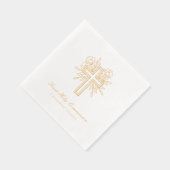 Aangepaste Bloemenkruis Eerste Heilige Communie Se Folie Servetten (Rechts)