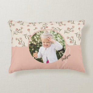 Aangepaste bloemenkussen met foto voor kinderkamer accent kussen