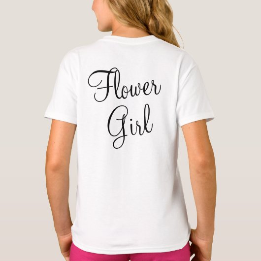Aangepaste Bloemenmeisje Gift Custom Name T-Shirt (Achterkant)