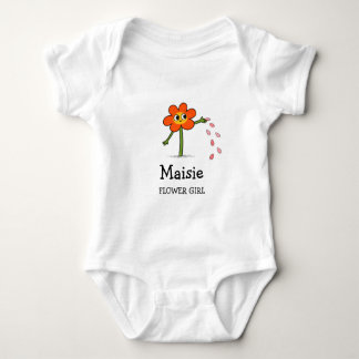 Aangepaste bloemenmeisjesnaam Quirkyl Cute Whimsic Romper