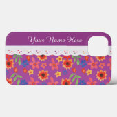 Aangepaste bloemenprint Magenta iPhone 6 Xtreme Ho Case-Mate iPhone Case (Achterkant (horizontaal))