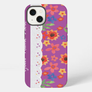 Aangepaste bloemenprint Magenta iPhone 6 Xtreme Ho 13 Hoesje