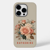 Aangepaste bloemenrozen telefoonhoesje voor vrouwe Case-Mate iPhone case (Achterkant)