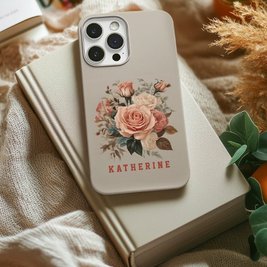 Aangepaste bloemenrozen telefoonhoesje voor vrouwe Case-Mate iPhone case