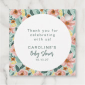Aangepaste bloementuin groene baby shower bedankt bedankjes labels (Achterkant)