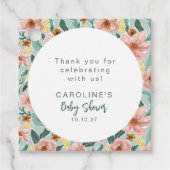 Aangepaste bloementuin groene baby shower bedankt bedankjes labels (Voorkant)