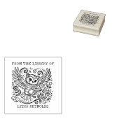 Aangepaste Bloemenuil Boekplaat Rubberstempel (Gestempeld)