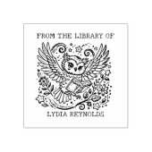 Aangepaste Bloemenuil Boekplaat Rubberstempel (Afrduk)