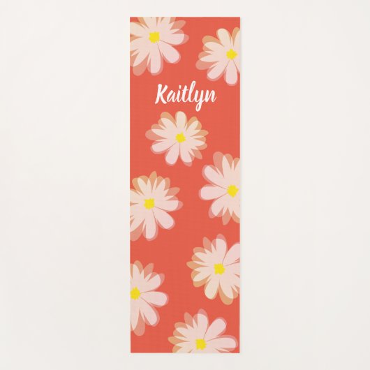 Aangepaste bloemenyogamat met daisy flower design yogamat (Voorkant)