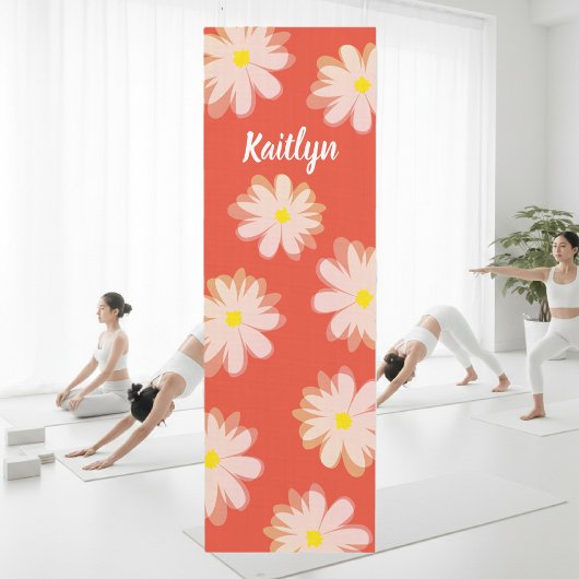 Aangepaste bloemenyogamat met daisy flower design yogamat