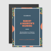 Aangepaste bloemige bruiloftsreceptie magnetische uitnodiging (Voorkant / Achterkant)