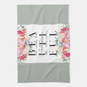 Aangepaste bloemige keukenhanddoek voor het gezin (Verticaal)
