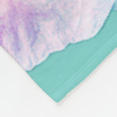 Aangepaste bloemige pastel blauw roze geel botanis fleece deken (Hoek)