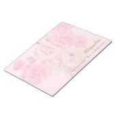 Aangepaste bloemige pastelroze gouden retro botani notitieblok (Schuin)