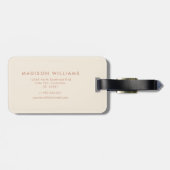Aangepaste bloemige waterverf bloemen perzik roze bagagelabel (Achterkant horizontaal)