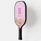 Aangepaste bloeminitiaal en naam  pickleball paddle (Links)