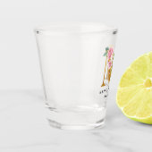 Aangepaste bloeminitialen Veel Geluk Shot Glas (Links)