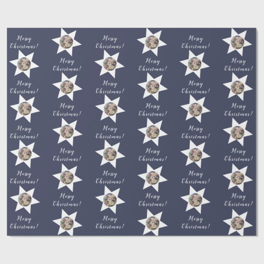 Aangepaste Bloemist Foto 'Vrolijk Kerstfeest' Viol Cadeaupapier (Vlak)