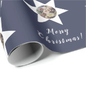 Aangepaste Bloemist Foto 'Vrolijk Kerstfeest' Viol Cadeaupapier (Rol Hoek)