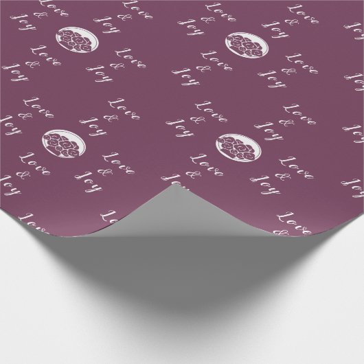 Aangepaste Bloemist Logo Paarse 'Liefde en Vreugde Cadeaupapier (Hoek)