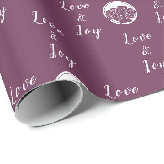 Aangepaste Bloemist Logo Paarse 'Liefde en Vreugde Cadeaupapier (Rol Hoek)