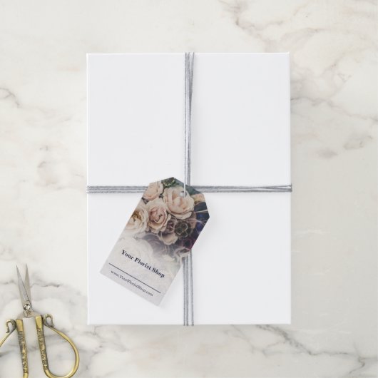 🌷Aangepaste bloemist QR Code Bloem Verzorging Lab Cadeaulabel (Met Touw)