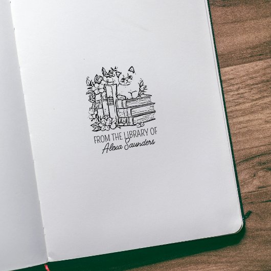 Aangepaste bloemkat rubberstempel