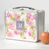 Aangepaste bloemmotief Oude Rozen Monogram Lunchbo (In situ)