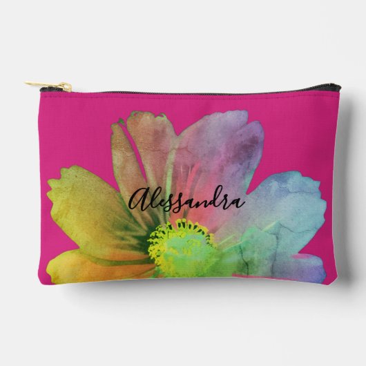 Aangepaste bloemrijke hot roze waterverf wilde blo etui (Voorkant)