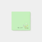 Aangepaste bloemrijke monogrammunt post-it® notes (Voorkant)