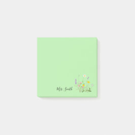 Aangepaste bloemrijke monogrammunt post-it® notes