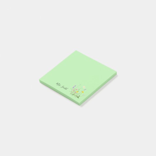 Aangepaste bloemrijke monogrammunt post-it® notes (Schuin)