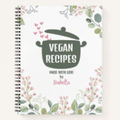 Aangepaste bloemschildering vegan recepten  notitieboek (Voorkant)