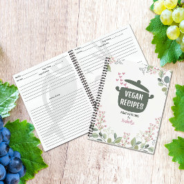 Aangepaste bloemschildering vegan recepten notitieboek