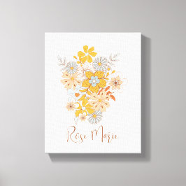 Aangepaste bloemstukken Boho-kinderkamer wandkunst Canvas Afdruk