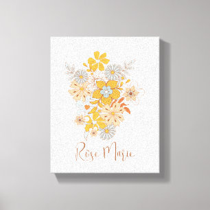 Aangepaste bloemstukken Boho-kinderkamer wandkunst Canvas Afdruk