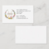 Aangepaste bloesems van Floral Monogram Woodland Visitekaartje (Voorkant / Achterkant)