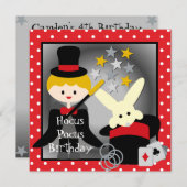 Aangepaste blond Boy Hocus Pocus Birthday Invites Kaart (Voorkant / Achterkant)