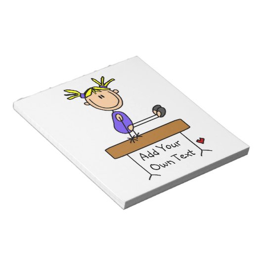 Aangepaste Blond-giergymnast op Baldaam Notitieblok (Schuin)