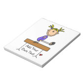 Aangepaste Blond-giergymnast op Baldaam Notitieblok (Linkerzijde)