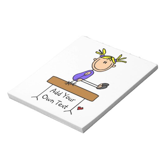 Aangepaste Blond-giergymnast op Baldaam Notitieblok (Linkerzijde)