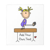 Aangepaste Blond-giergymnast op Baldaam Notitieblok (Voorkant)